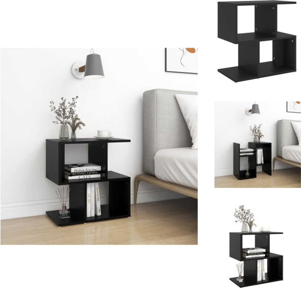 vidaXL Stolik nocny czarny 50x30x51,5 cm materiał Zdjęcie produktu 