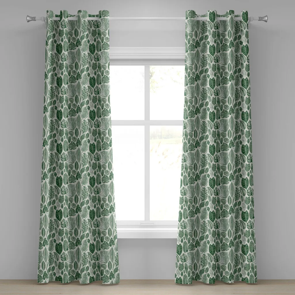 Rideau de salon botanique pour ambiance naturelle 2 panneaux 175cm