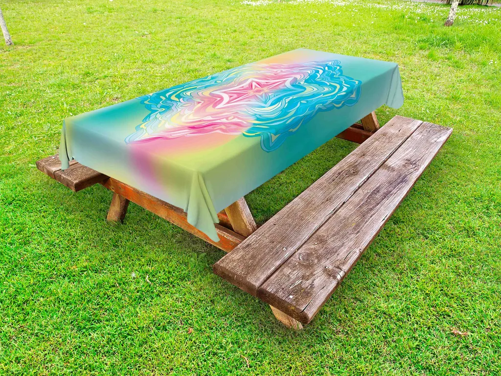 ABAKUHAUS Tovaglia da Giardino 145x305 cm Mandala Antimacchia