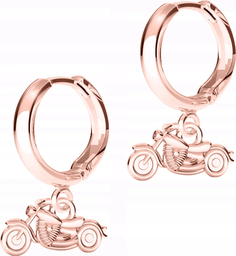 Orecchini Bambino Cigno - Argento 925 Rodiato Con Placcatura Oro Rosa