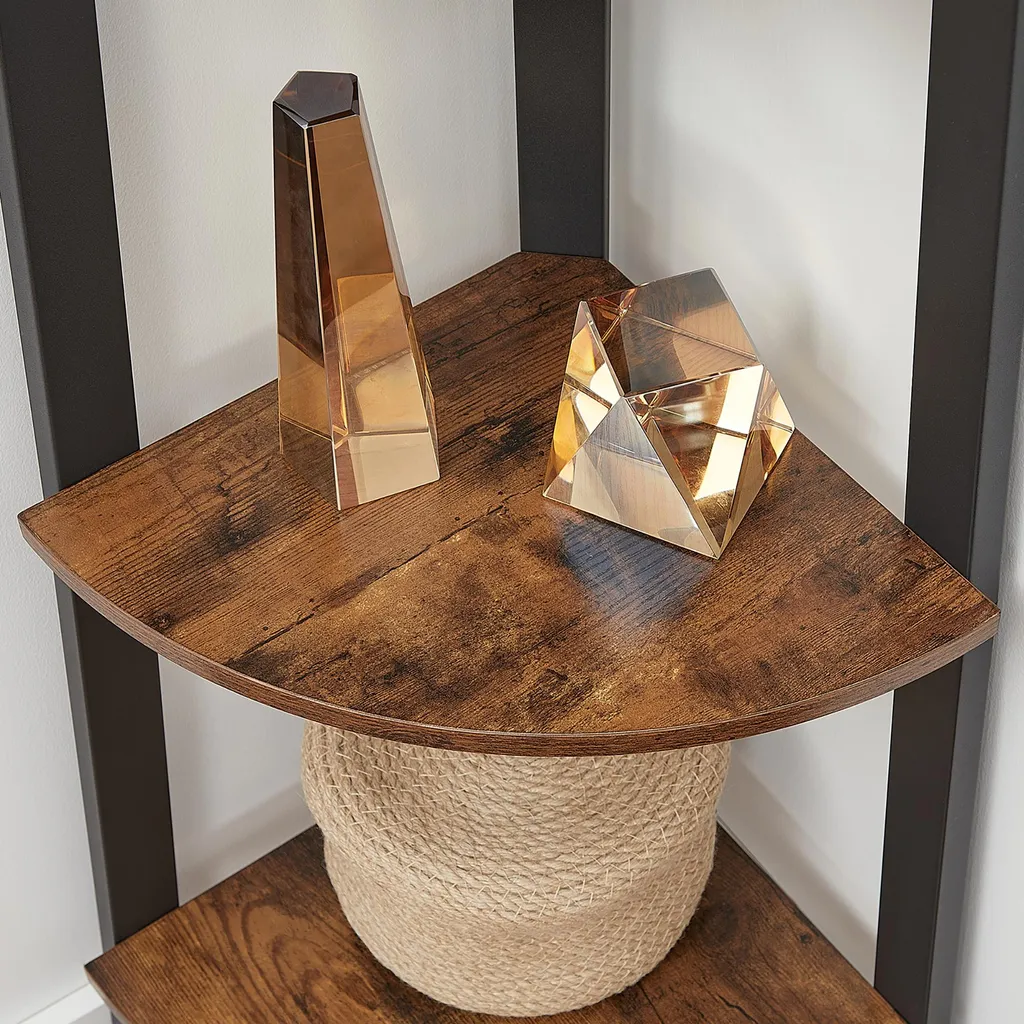 Etagère d'angle design Sutton 125 cm de hauteur finition brun rustique