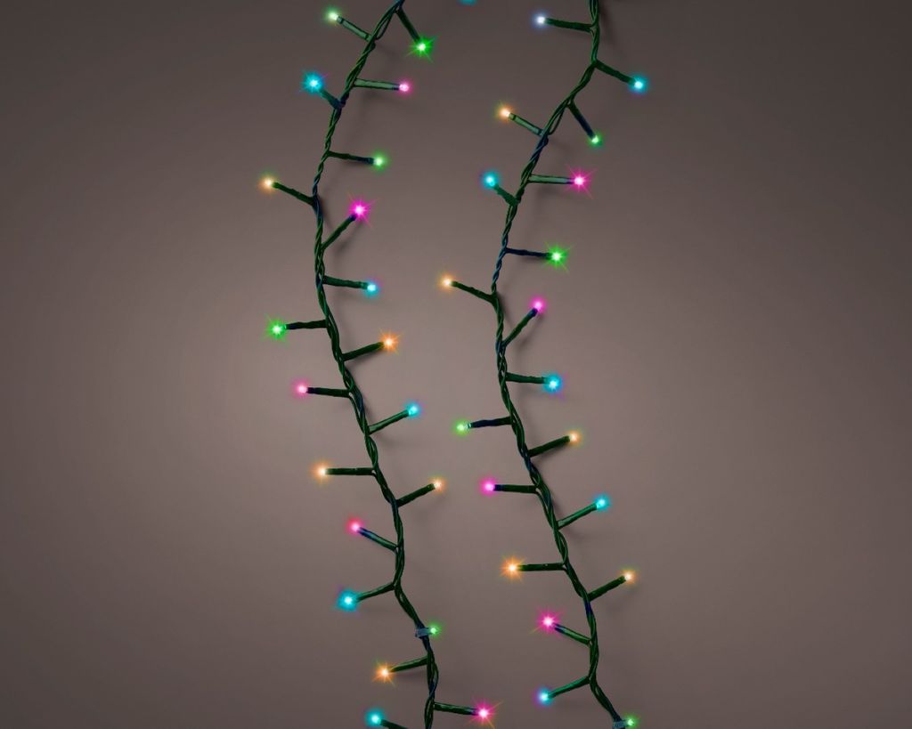 Blinkende kompakte Pastell-LED-Lichterkette, multicolor, 750 L, grünes Kabel, 21 m