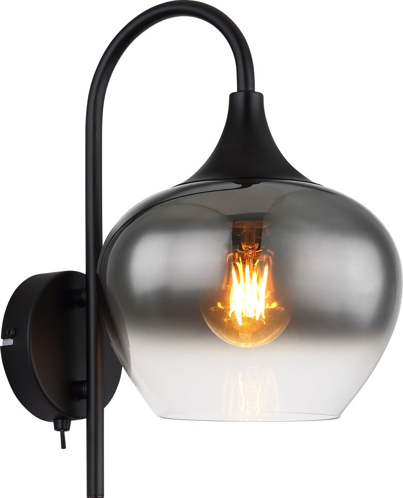 Globo Lighting|Wandleuchte Metall schwarz matt, 1x E27
