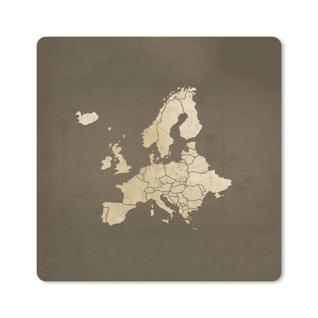MuchoWow Mauspad Mousepad Karten - Europa - Jahrgang - Grenzen 20x20 cm - Mousepads - Maus Mat - Pad - Mausunterlage - Desk Mat - Bureauartikeln