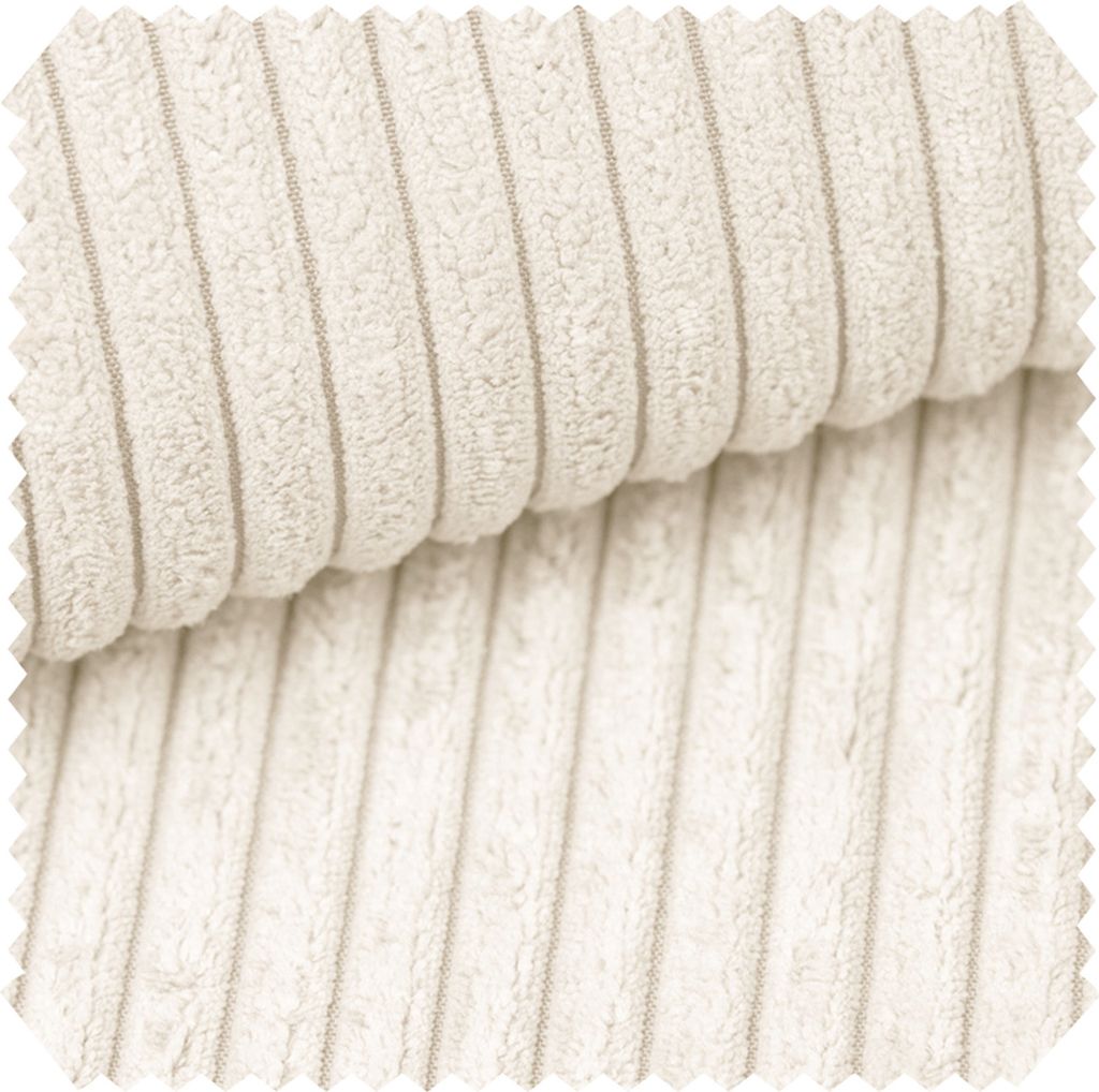 novely PORTO - Polsterstoff in Breitcord-Optik - Ultraweicher Möbelstoff - Pflegeleichte Meterware 1 lfm - Farbe: 38 Creme Elfenbein