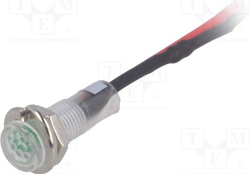 1x Kontrollleuchte: LED IP40 Öffng: Ø5,2mm flach 24VDC ØLED: 3mm R9-79L-11-24GREE