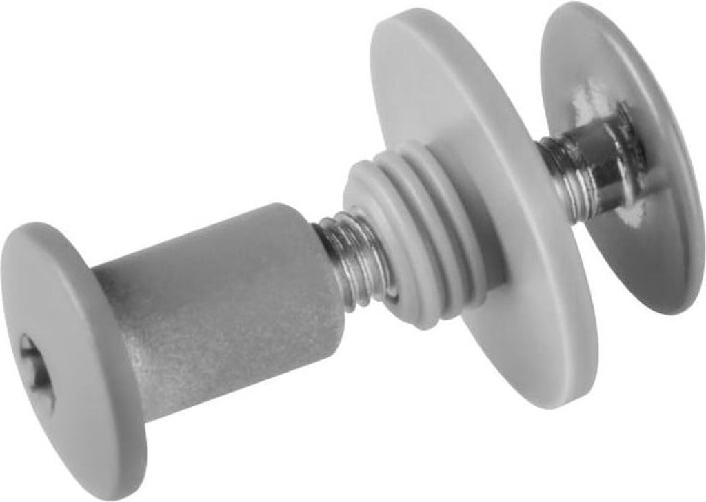 1, M5 x 30mm (Staubgrau RAL7037 mit Gewindehülse) Balkonschraube mit Gewindehülse, Gewindehülse, Balkonschrauben, Balkonschraube, Edelstahl Schr...