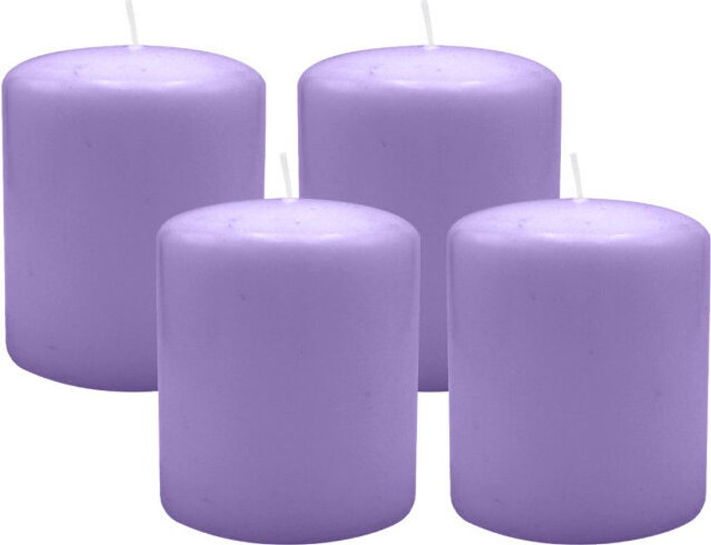 4er Set Adventskranzkerzen Veilchen Ø 100 x 120 mm