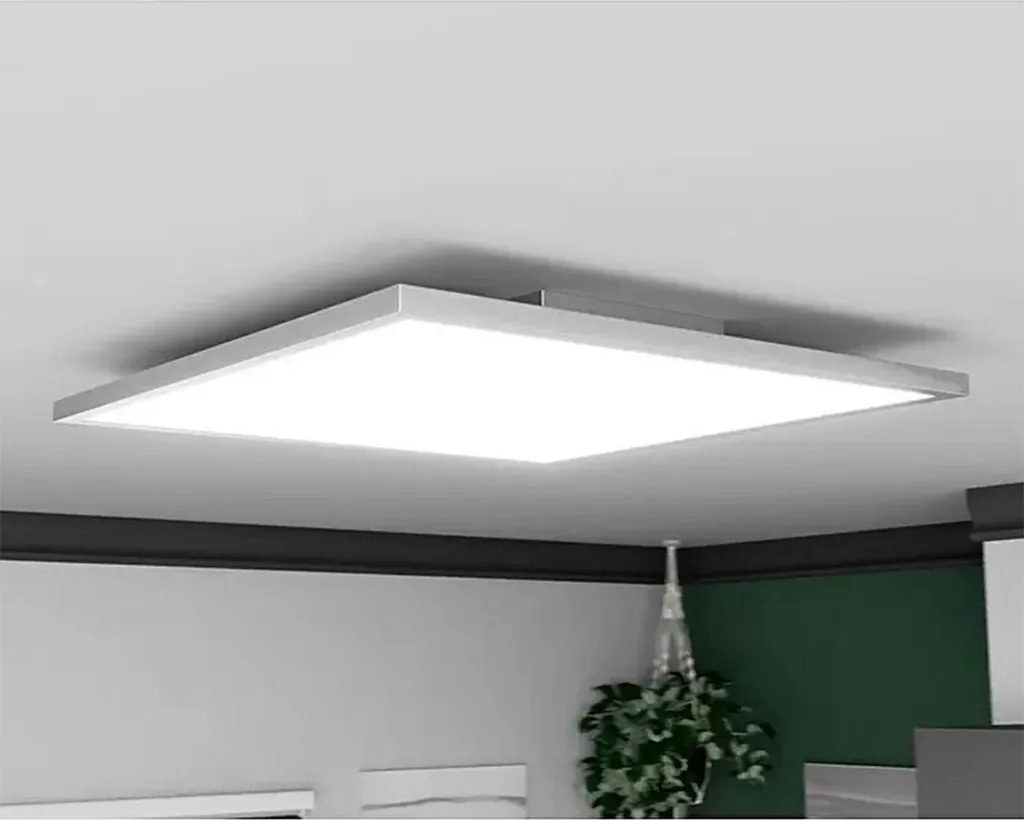 Plafonnier LED carré 60x60 IP44 blanc pour bureau et zones humides