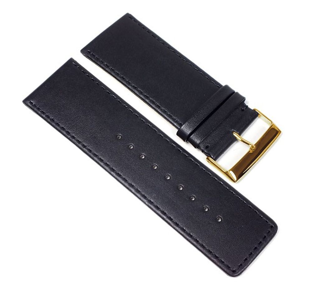 Herzog Beach Uhrenarmband Ersatzarmband Kalbsleder X-Breit Schwarz 23331G, Stegbreite:34mm