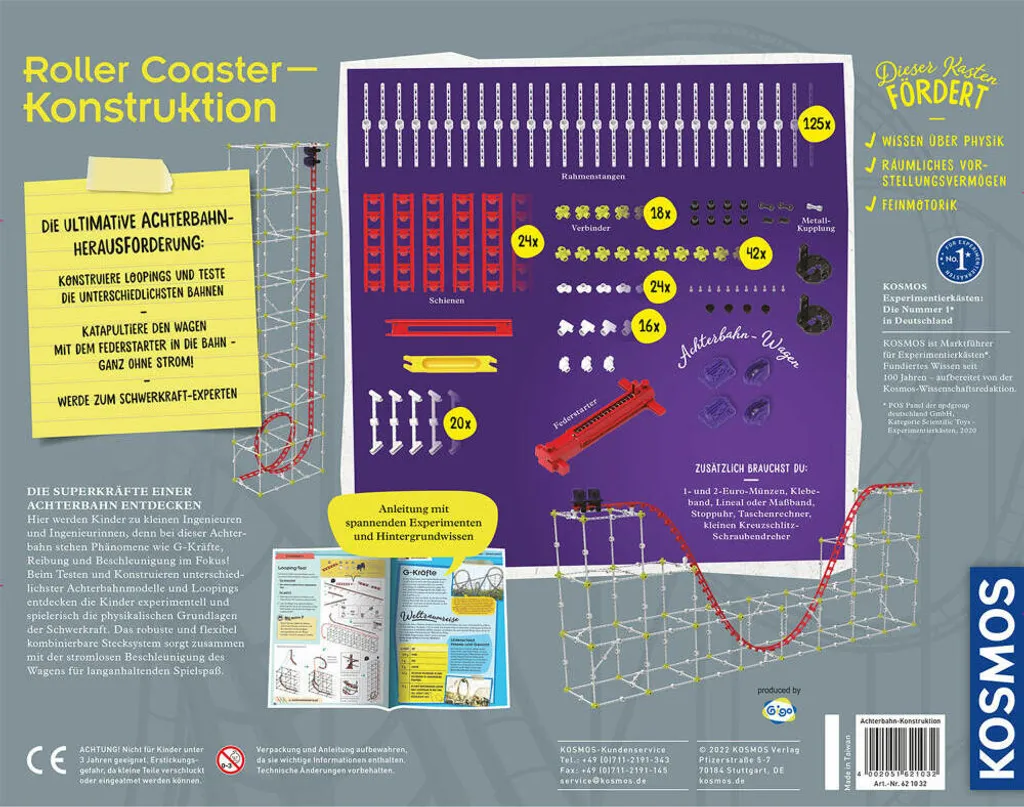 Roller Coaster Kosmos : Kit de Construction Stable pour Billes Rapides