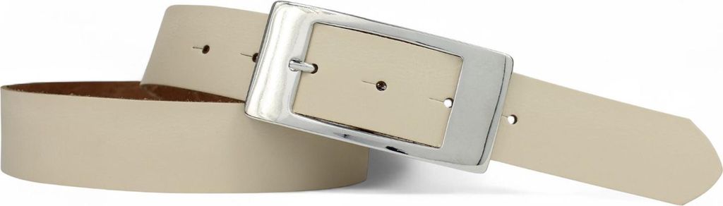 FRONHOFER Damen Ledergürtel ca. 3,3 cm rechteckige glänzende Dornschnalle, echt Leder