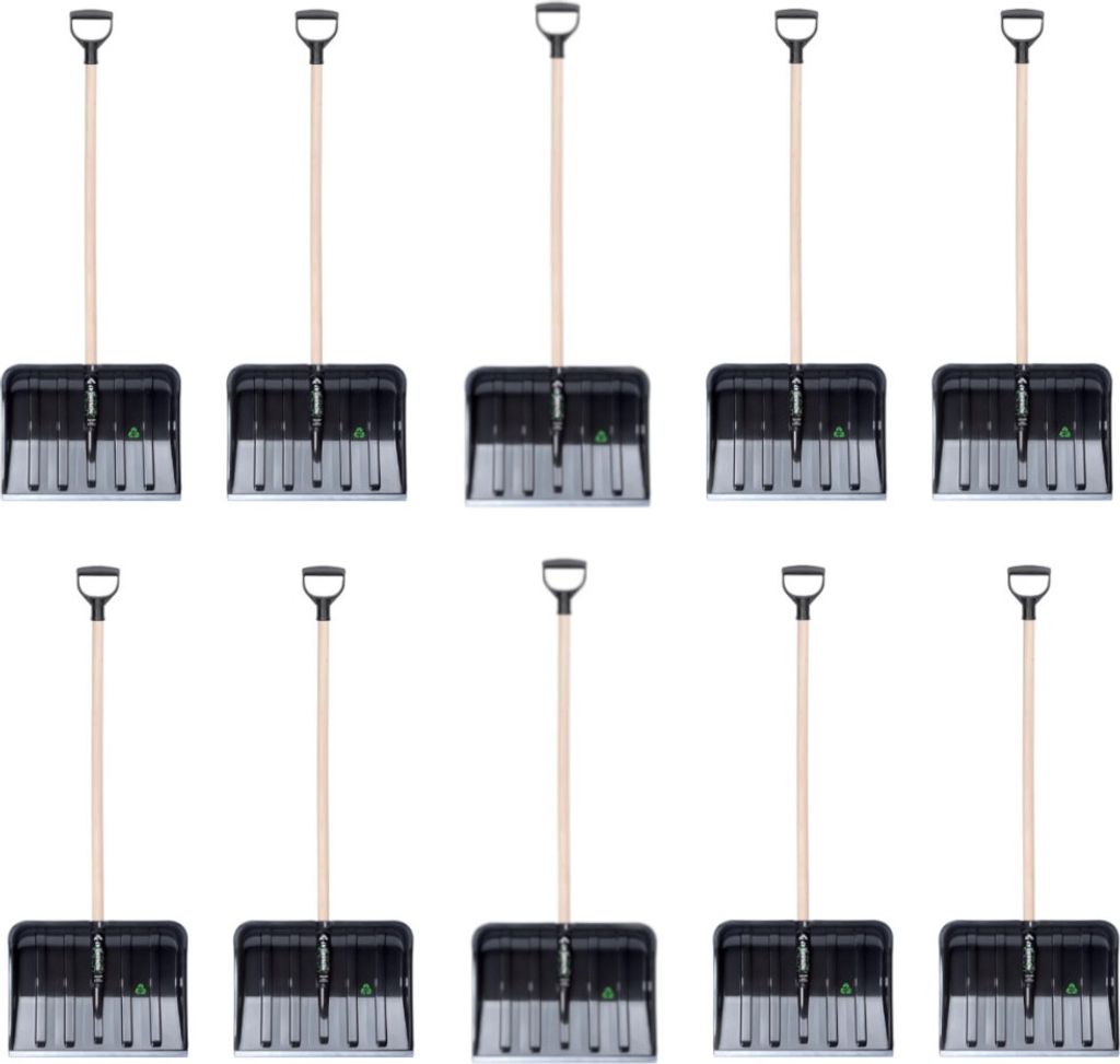 10x Schneeräumer 47cm Schneeschieber ECO Schwarz Schaufeln - Robuste Schaufel für Standardanwendungen mit Metallbeschlägen