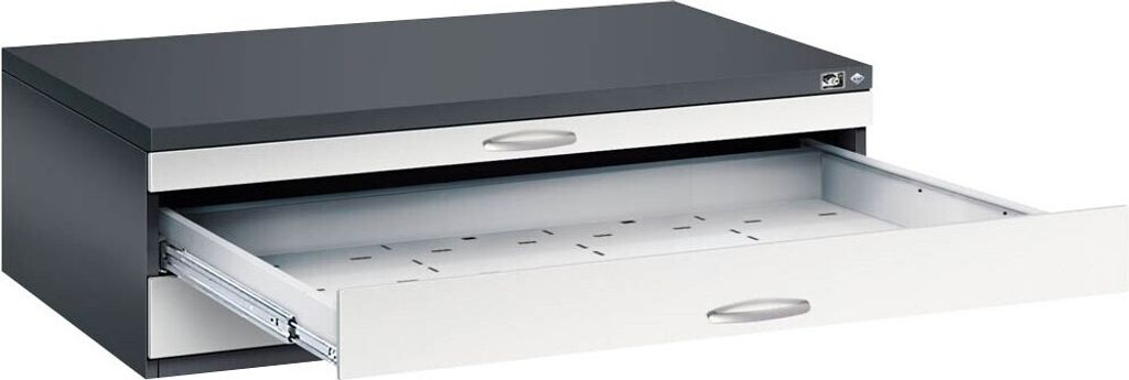CP 7200 Planschrank schwarzgrau, lichtgrau 3 Schubladen 135,0 x 96,0 x 42,0 cm
