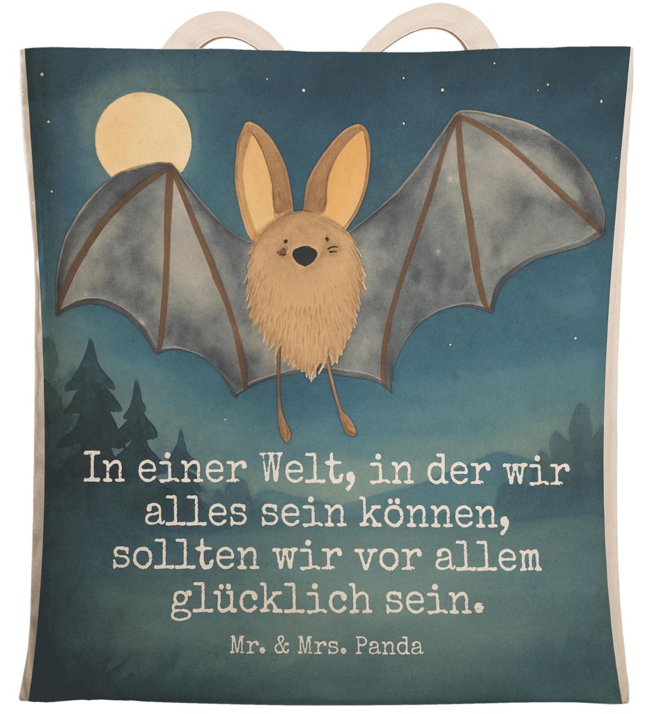 Mr. & Mrs. Panda Tote Bag Fledermaus Flügel Design - Weiß - Geschenk, Tasche, Große Einkaufstasche, Beutel, shopping, Lustige Sprüche