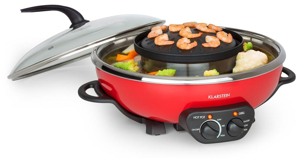 Klarstein Szechuan - hot pot (5L) a gril, 1350 W/Ø 38 cm, Obrázek produktu 