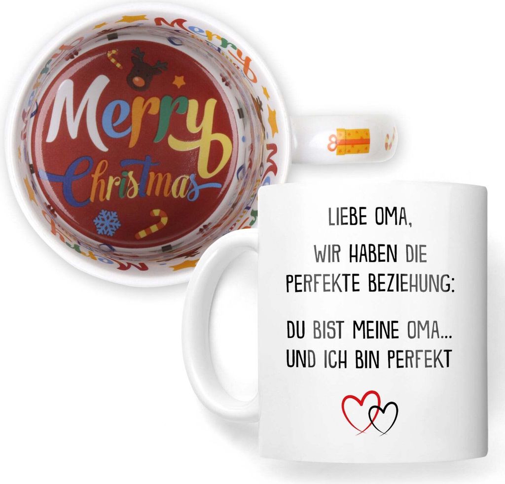 22Feels Weihnachtsgeschenk Oma Geschenk Grossmutter Tasse Rentnerin Kaffeetasse Frauen Haferl Grosseltern Weihnachten