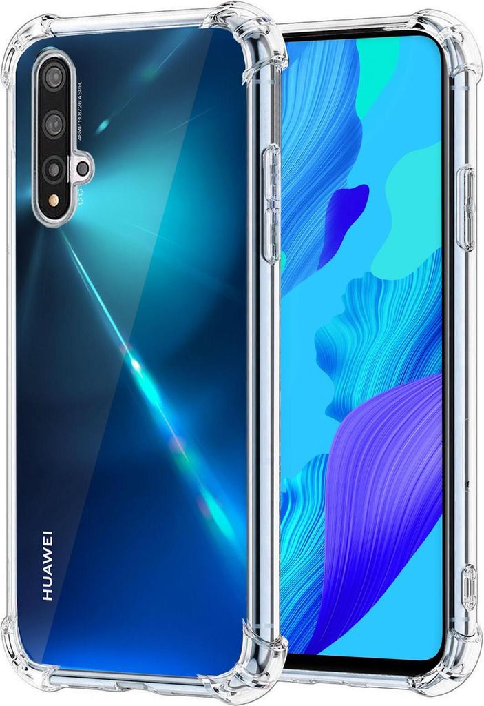 Hülle für Huawei Nova 5T Schutzhülle Anti Shock Handy Case Transparent Cover