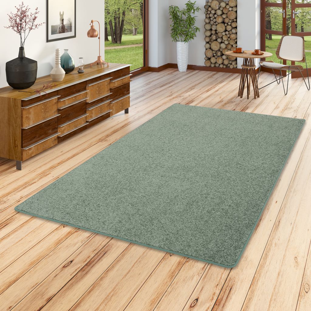 Hochflor Langflor Teppich Cottage Mintgrün, Größe:80x240 cm