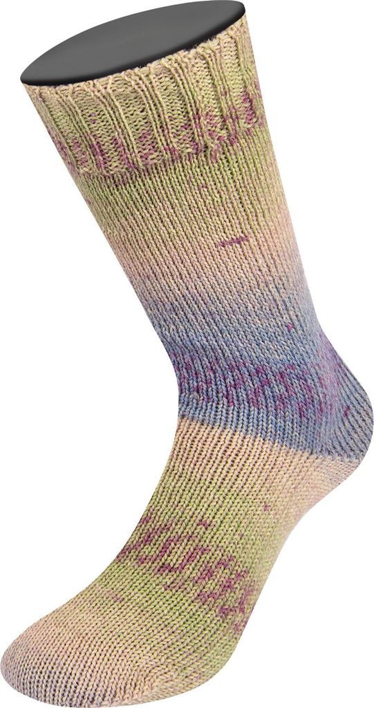 Lana Grossa - Meilenweit 6-fach 150g Alpaca Print II 1203 khaki beige graublau rotlila