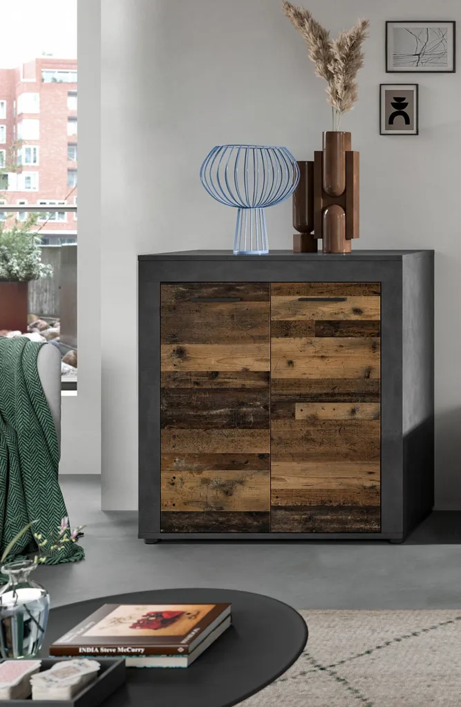 Buffet bas Jam 2 portes finition chêne naturel haute qualité robuste - 10