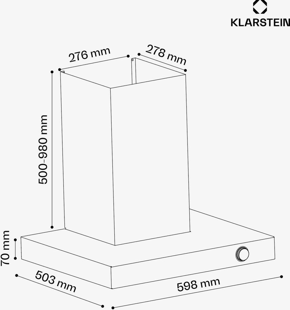 Klarstein AirNova - 60 cm nástenný digestor, prietok Obrázok produktu 7