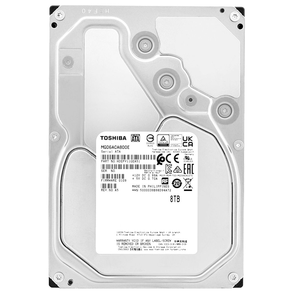 Toshiba MG06ACA800E, 8 TB, 7200 RPM, 256 MB, 3.5", SATA Produktbild 