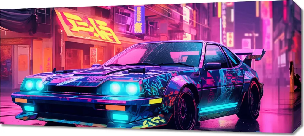 Quadro 90x40 cm Notte in Neo-Tokyo