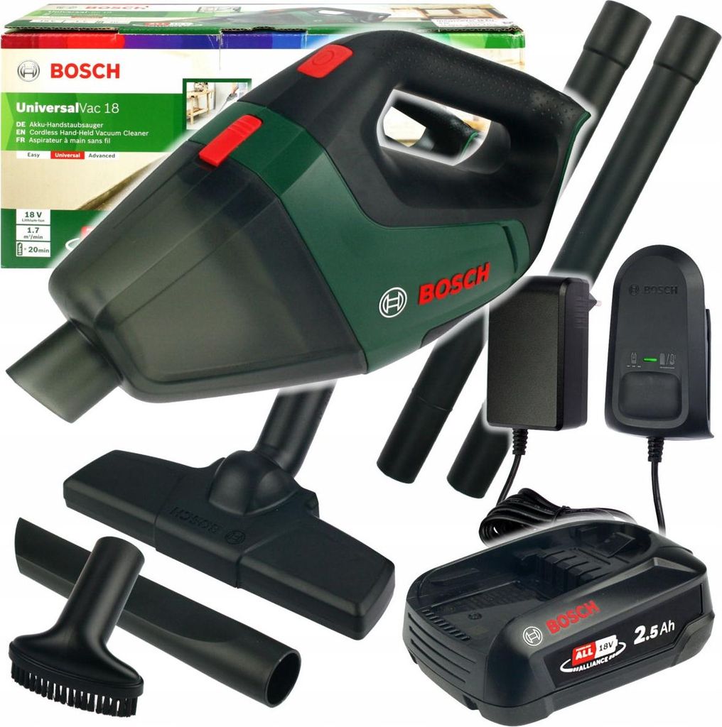 Bosch Universalvac 18 Kabellos Beutellos Leicht 2,5Ah 20Min Staubsauger