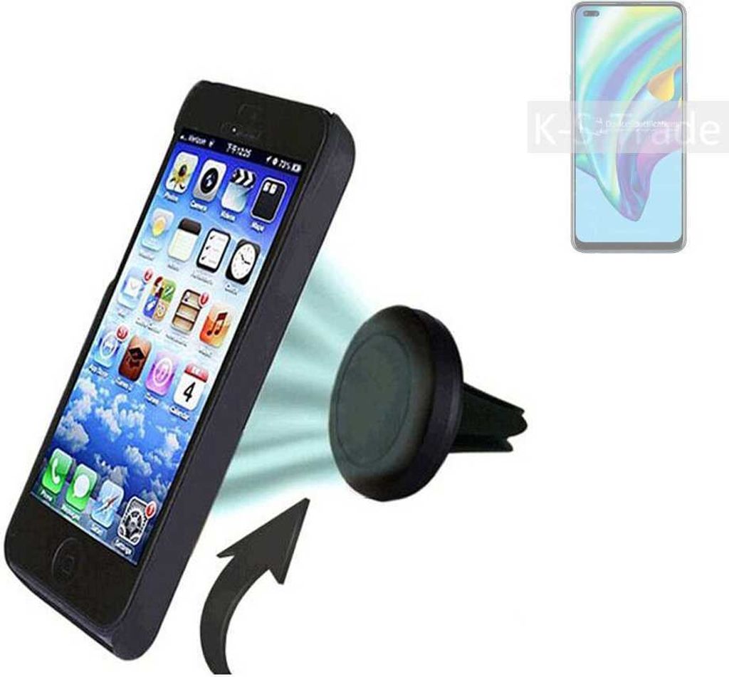 K-S-Trade Kompatibel mit Oppo A15 Auto Handy Halterung KFZ Halter Lüftungsgitterhalterung Air Vent mount Smartphone Halter