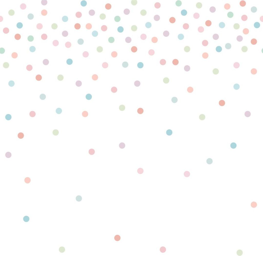 ESTAhome Fototapete Konfetti Punkte Rosa, Grün und Blau 200 x 279 cm