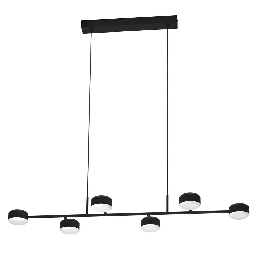 Eglo 900352 CLAVELLINA LED 6-fach Hängeleuchte 6x7W 1200x400mm Schwarz Weiss warmweiss dimmbar