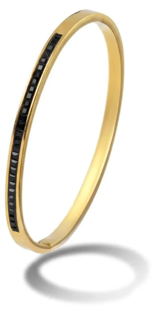 Bracelet chic pour soirée habillée avec cristaux noirs scintillants