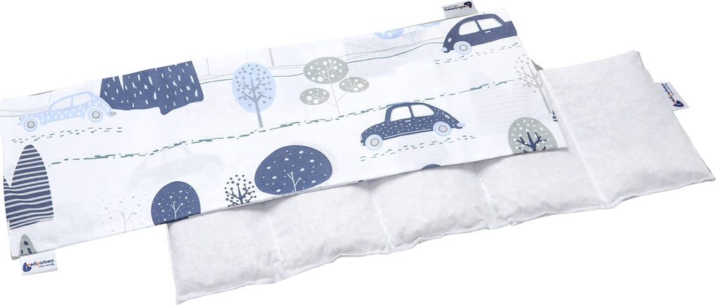 Medi Partners Kirschkernkissen 60x20cm 800g 100% Baumwolle 5 kammern Körnerkissen groß Öko Natur Wärmekissen Kältetherapie abnehmbarer Bezug (...