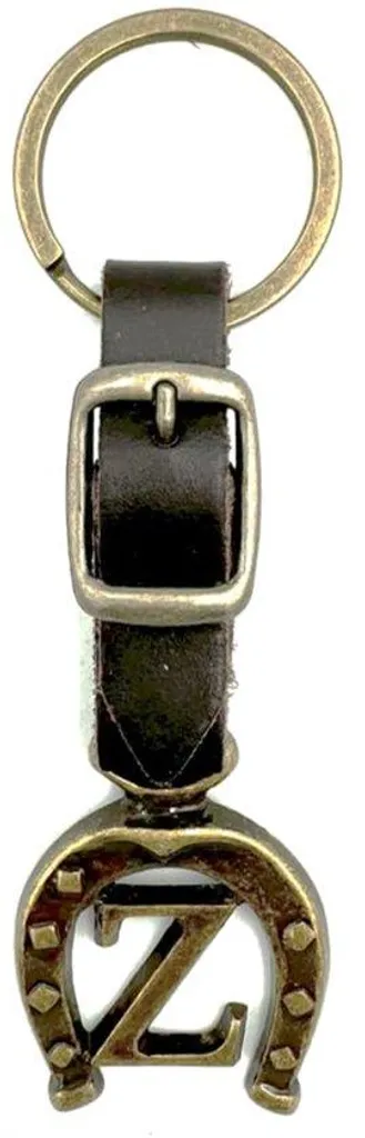 Porte-clés cheval pour clés de voiture ou sac de pansage en cuir tan