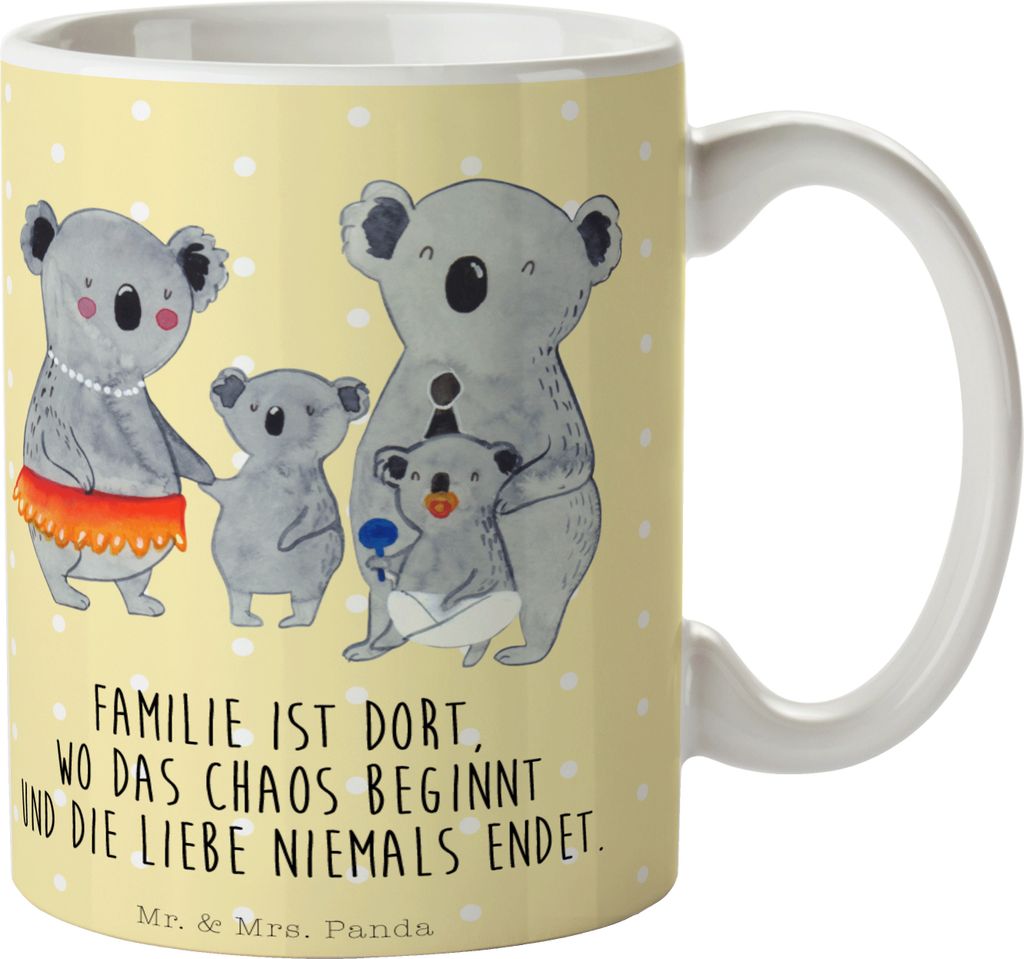 Mr. & Mrs. Panda Becher Koala Familie - Gelb Pastell - Produktbild 