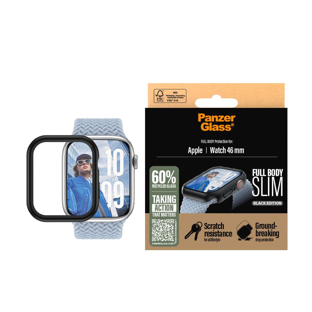 PanzerGlass ® Case Squad Full Body Slim Black Apple Watch Immagine del prodotto 