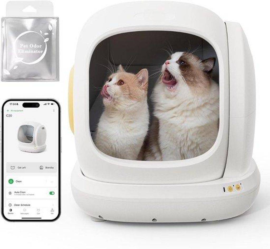 Automatische Kattenbak mit Sensor – Slimme Kattenbak für Innenraum – Kattenbak ohne Scheuern – Geruchsfrei und hygienisch – Für kleine un...