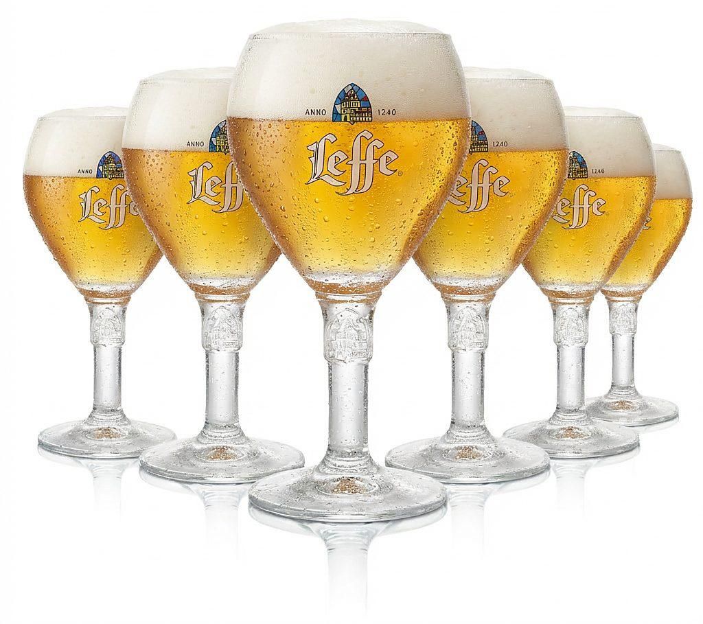 6x Leffe Bierglas 0,33l – Design Kelch Pokal Gläser Produktbild 