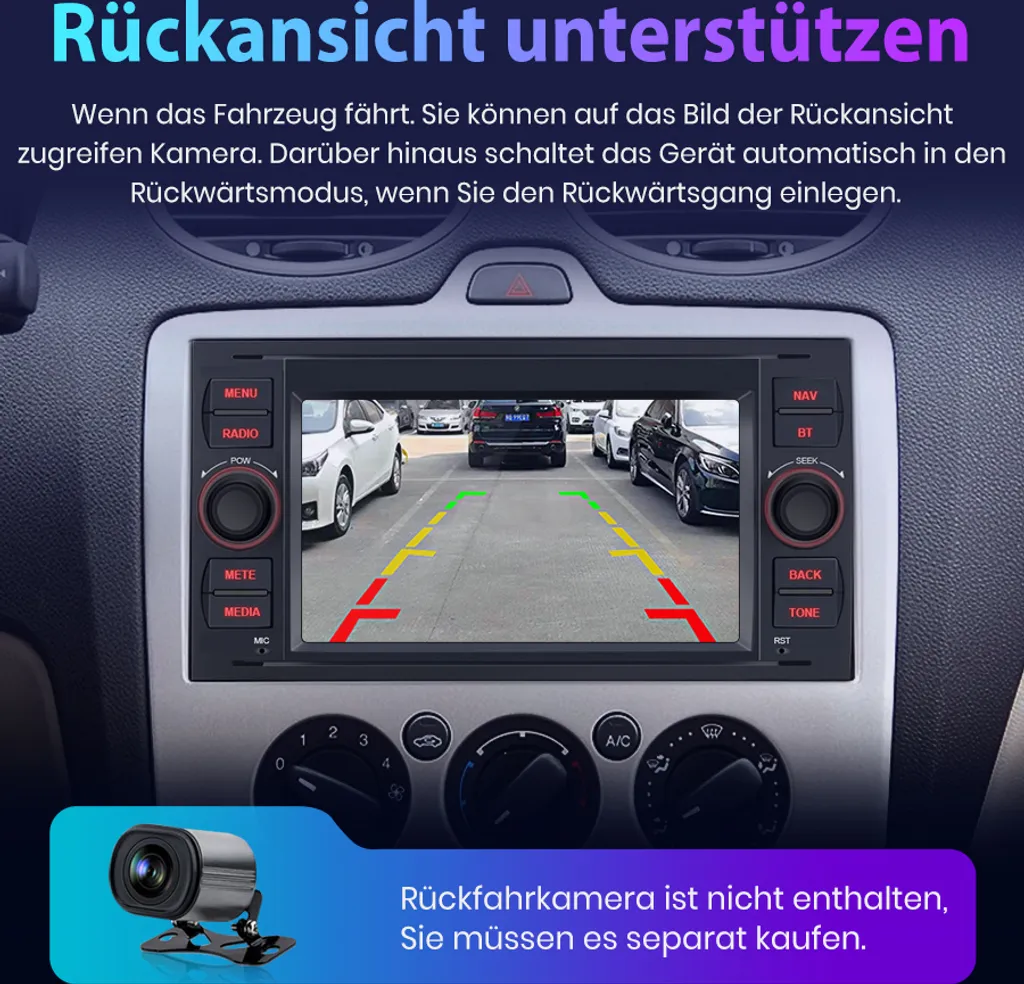 Autoradio GPS Ford Focus Mondeo Android 2DIN WiFi Bluetooth 4Core NAVI - 7