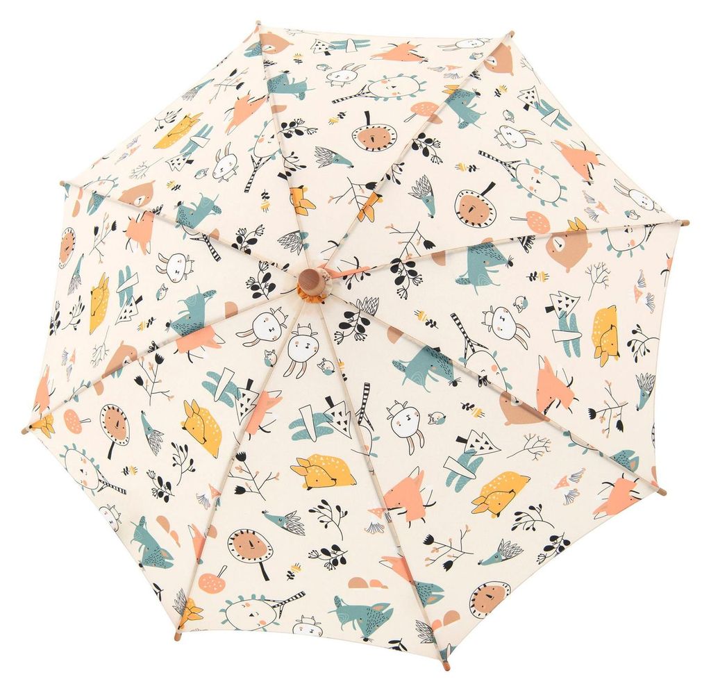 doppler Stockregenschirm Regenschirm Nature Kids Umbrella Forest Animals beige