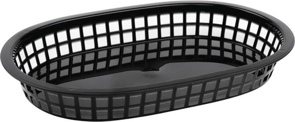 Olympia ovale Servierkörbe Kunststoff schwarz (6 Stück)