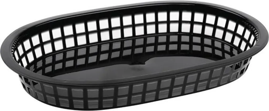 Cestini per Hamburger e Patatine Olympia - Set 6 Pezzi Nero Retro