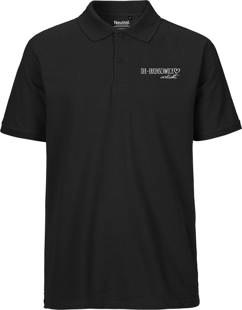 Huuraa Herren Polo Shirt Oer-Erkenschwick verliebt S Black Bio Baumwolle Fairtrade Poloshirt Geschenkidee
