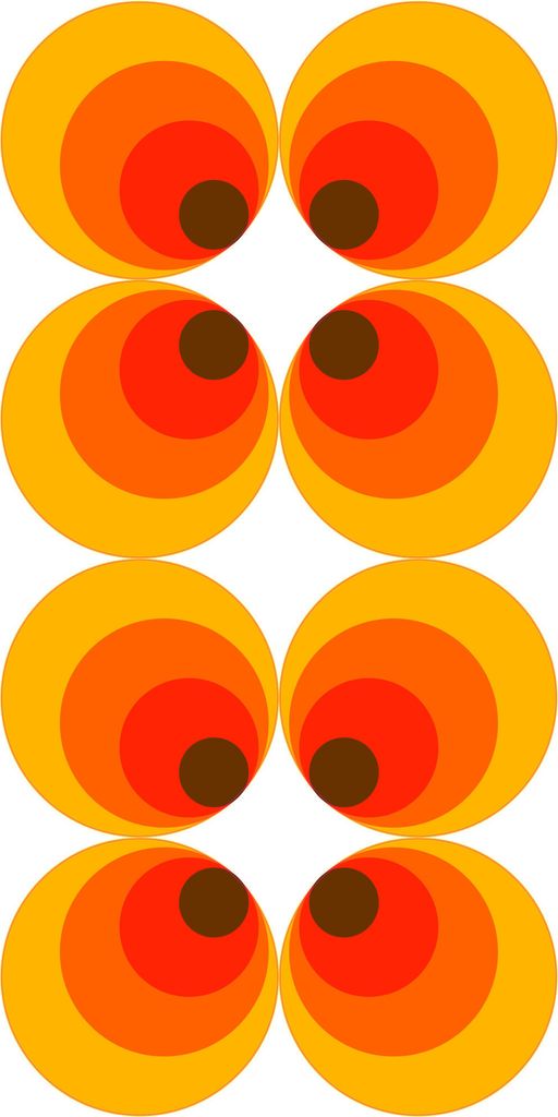 Kiwistar Retro Kreise Mehrfarbig WANDTATTOO 60 x 30cm - Dekoration für Kinderzimmer Schlafzimmer Wohnzimmer Küche Badezimmer