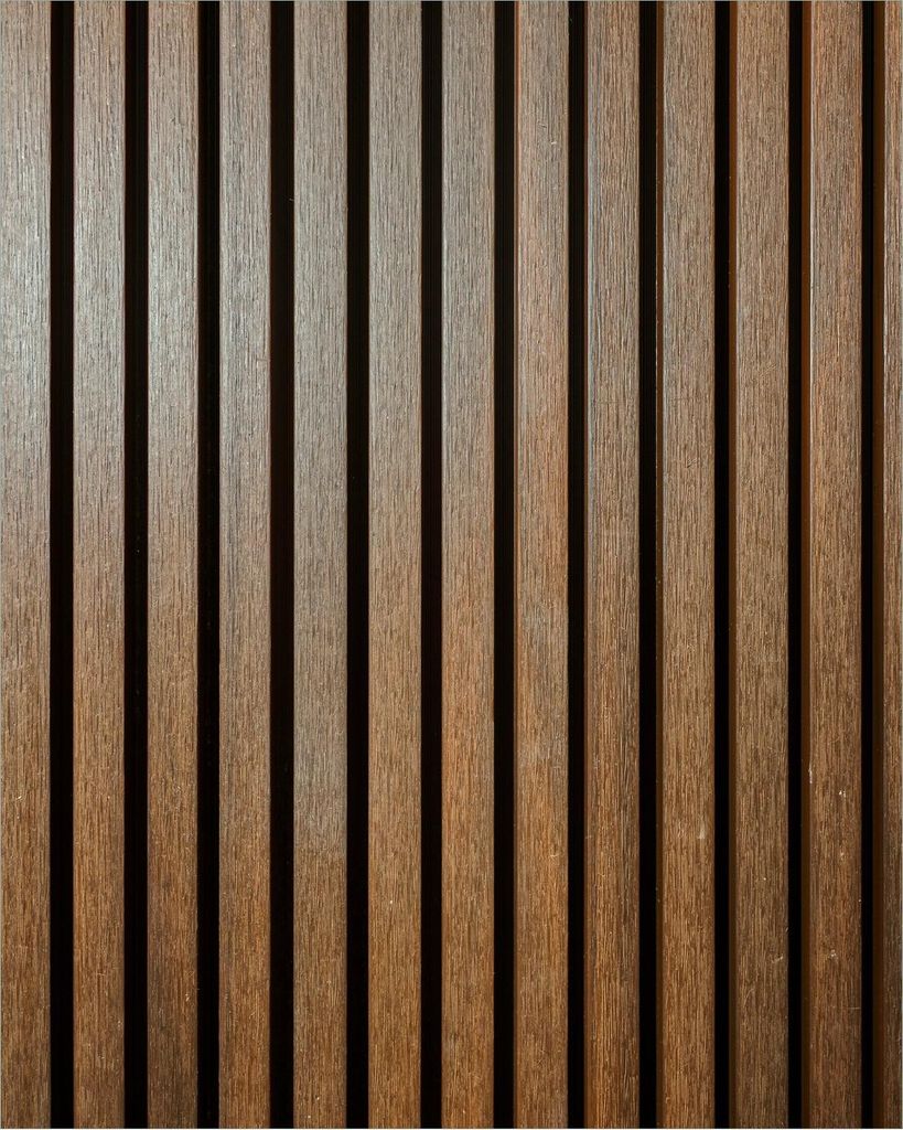 Wallario Poster - Holzlamellen in Braun, Kunstdruck Größe: 40 x 50 cm