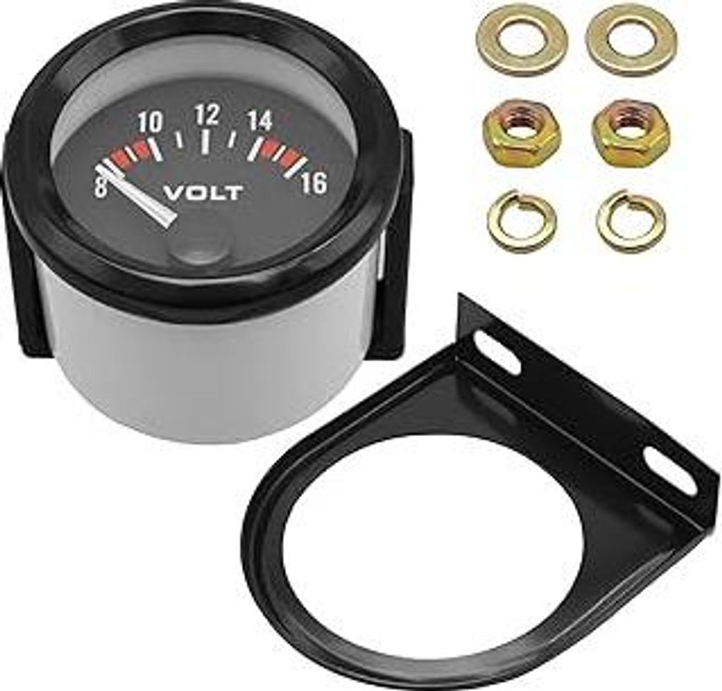 Auto-Instrumentenblöcke, Auto Universal Voltmeter, 12V Voltmeter 52mm/2in Spannungsmesser Messbereich 8-16V BX100007