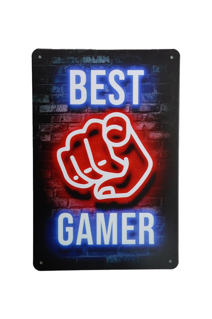 Wandpatte - Best Gamer - Blechschild - Metall Poster - Metall Sign - metall schild - Gameroom dekoration - Wandpatte