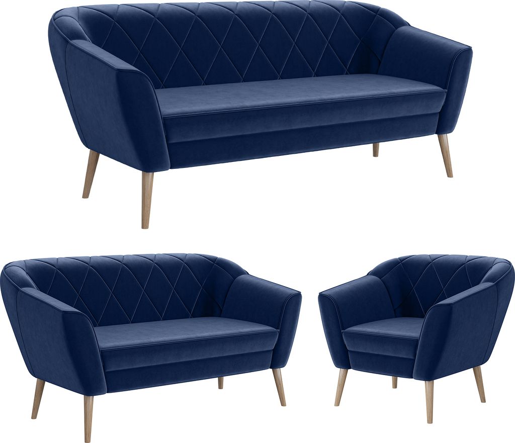 MEBLINI Mini Sofa Set 3-2-1 für Wohnzimmer - Mini Lounge für sechs Personen - Küchensofa - Sofa Klein - Sitzgarnitur - Polstergarnitur - Sofagar...