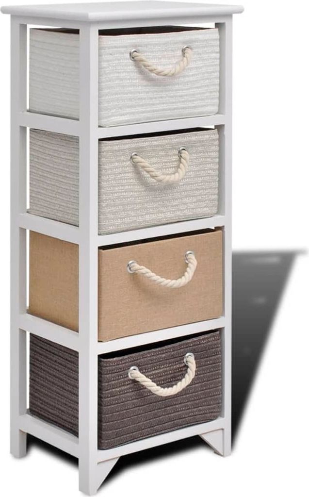 vidaXL Cassettiera 4 cassetti in legno Immagine del prodotto 